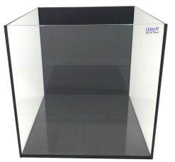 Pure Iconic Black Pearl 7.13 Gallon (LI) Ultra Clear Aquarium 11.8x11.8x11.8" - Black back & Black silicone