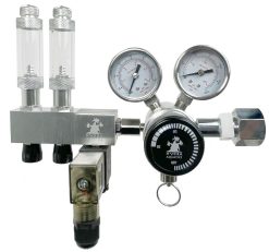 Hydra Aquatics Pro Elite CO2 Regulator Manifold with Dual Stage & Dual Gauge (Limited Edition) with Solenoid Valve