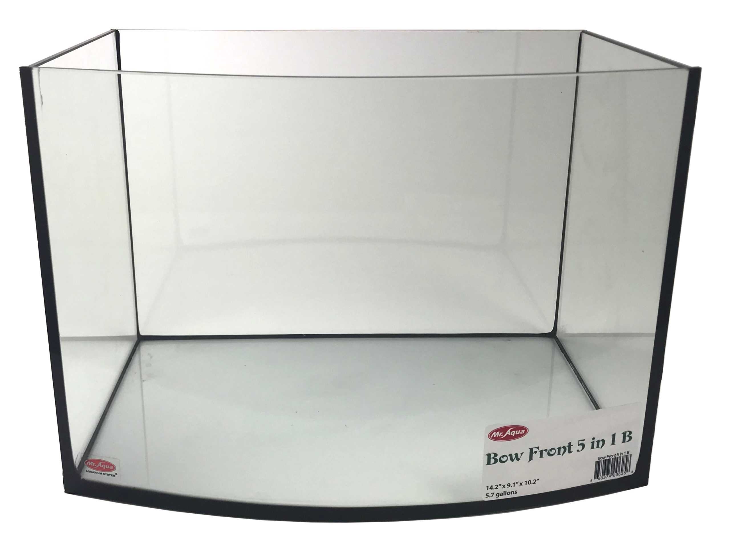 Bow Front 5 in 1 Aquarium B - 5.7 Gal. 14.2" x 9.1" x 10.2"
