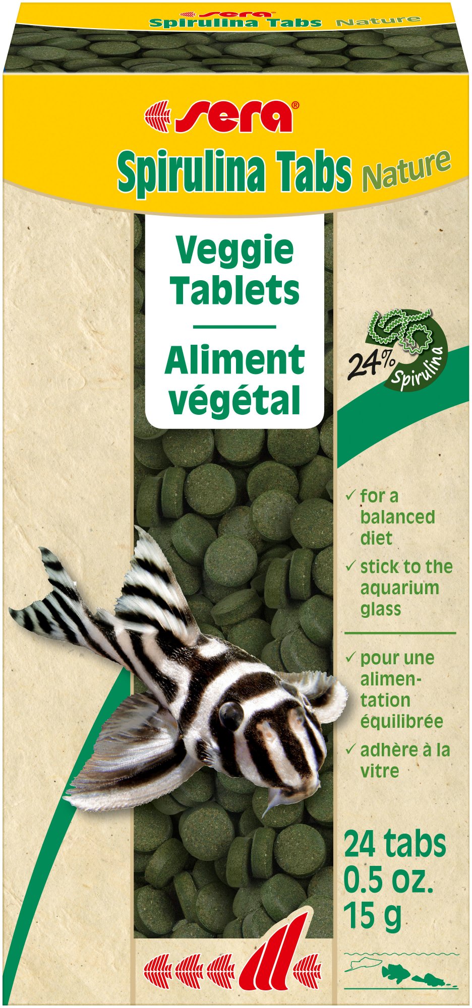 Spirulina Tabs 24 Attaching Tablets for Herbivorous Freshwater Fish