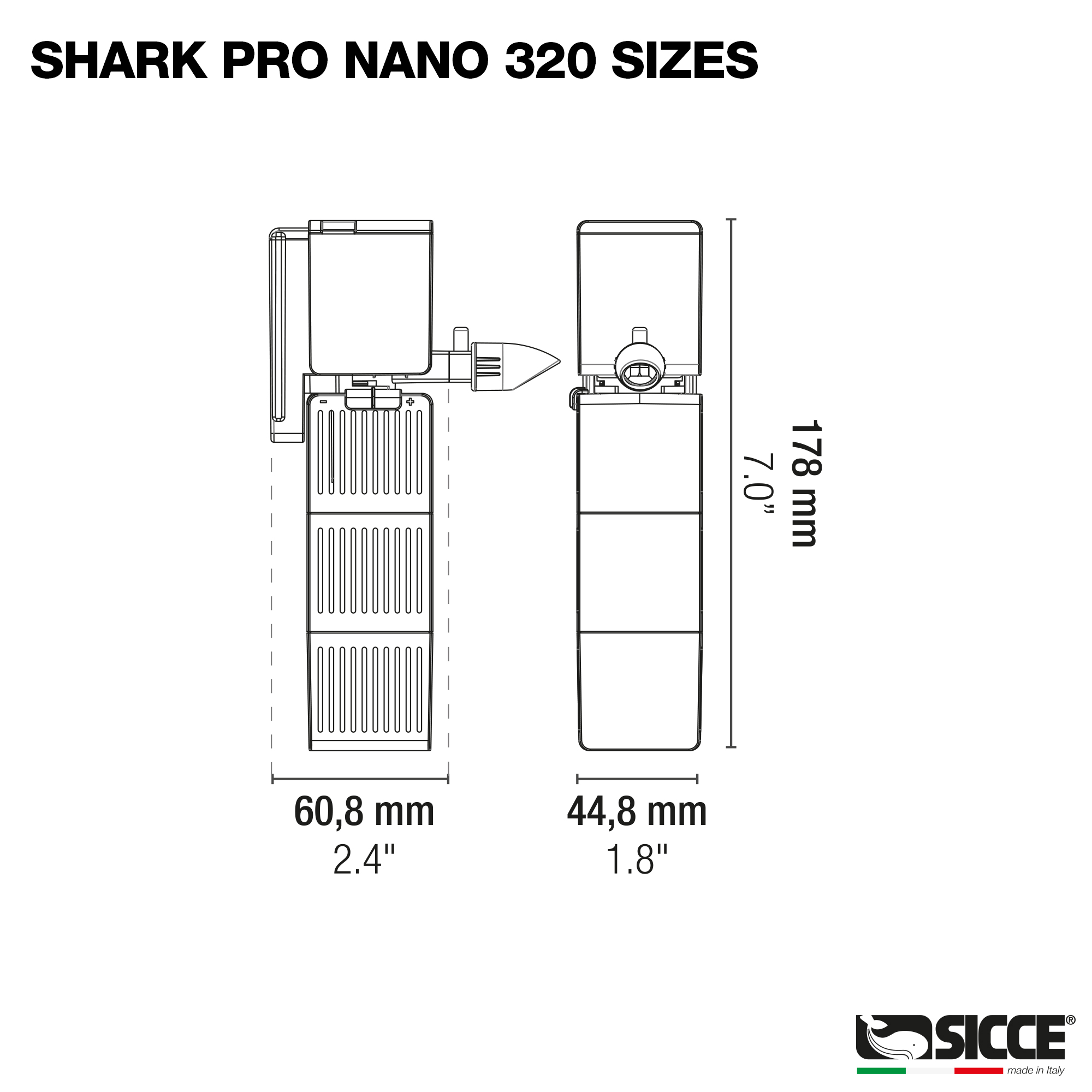 SHARK Pro Nano 320 Internal Filter