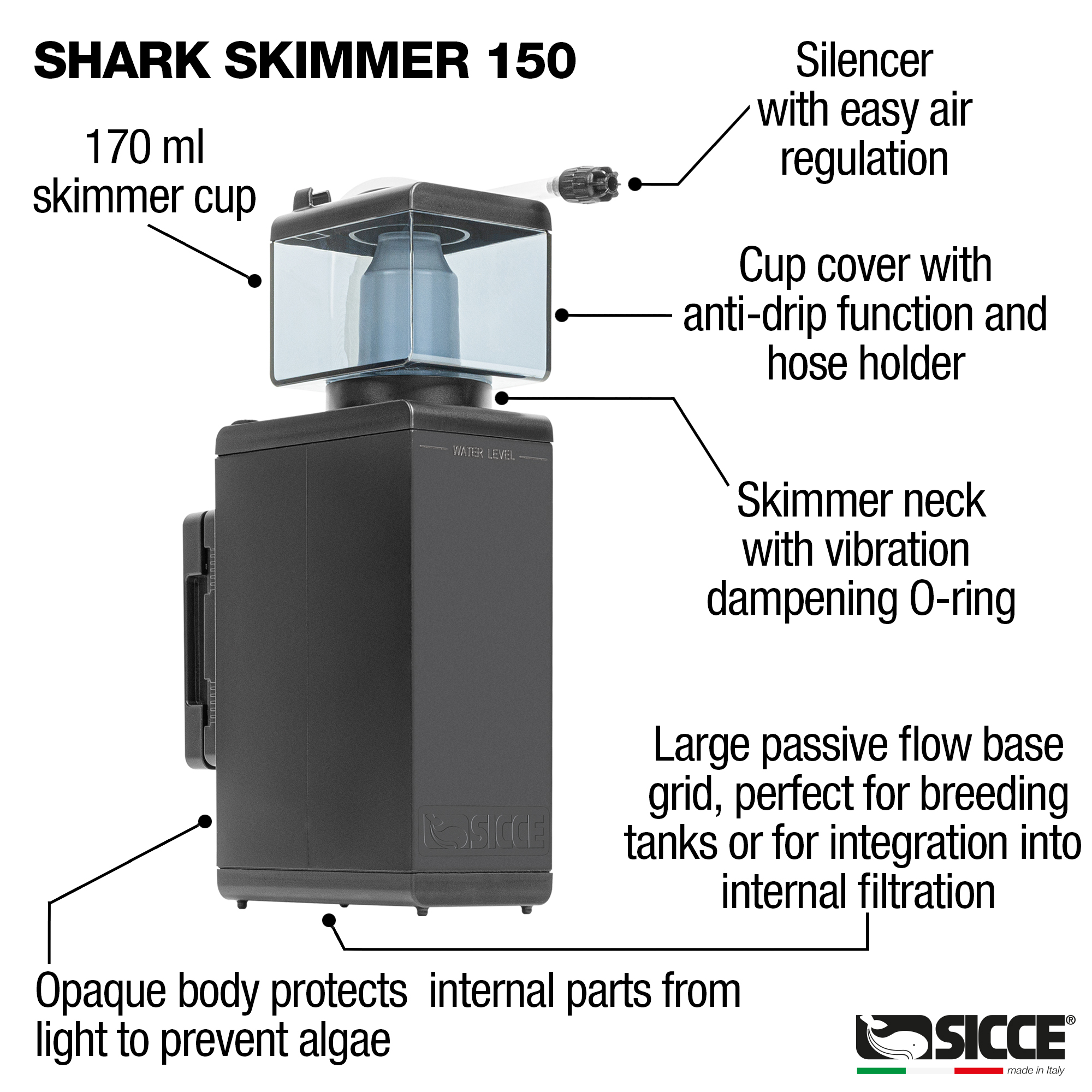 SHARK 150 Internal Protein Skimmer