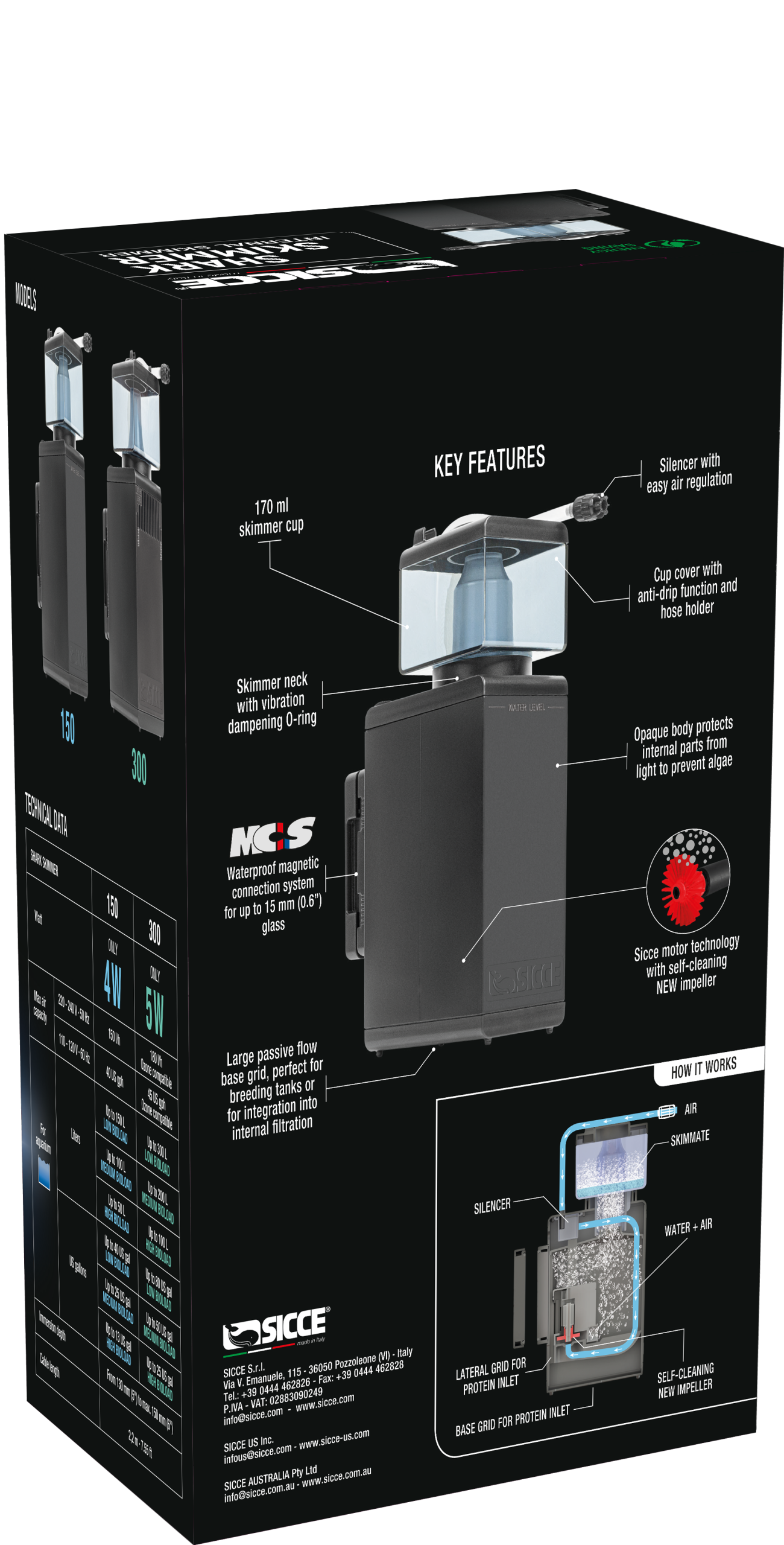 SHARK 150 Internal Protein Skimmer