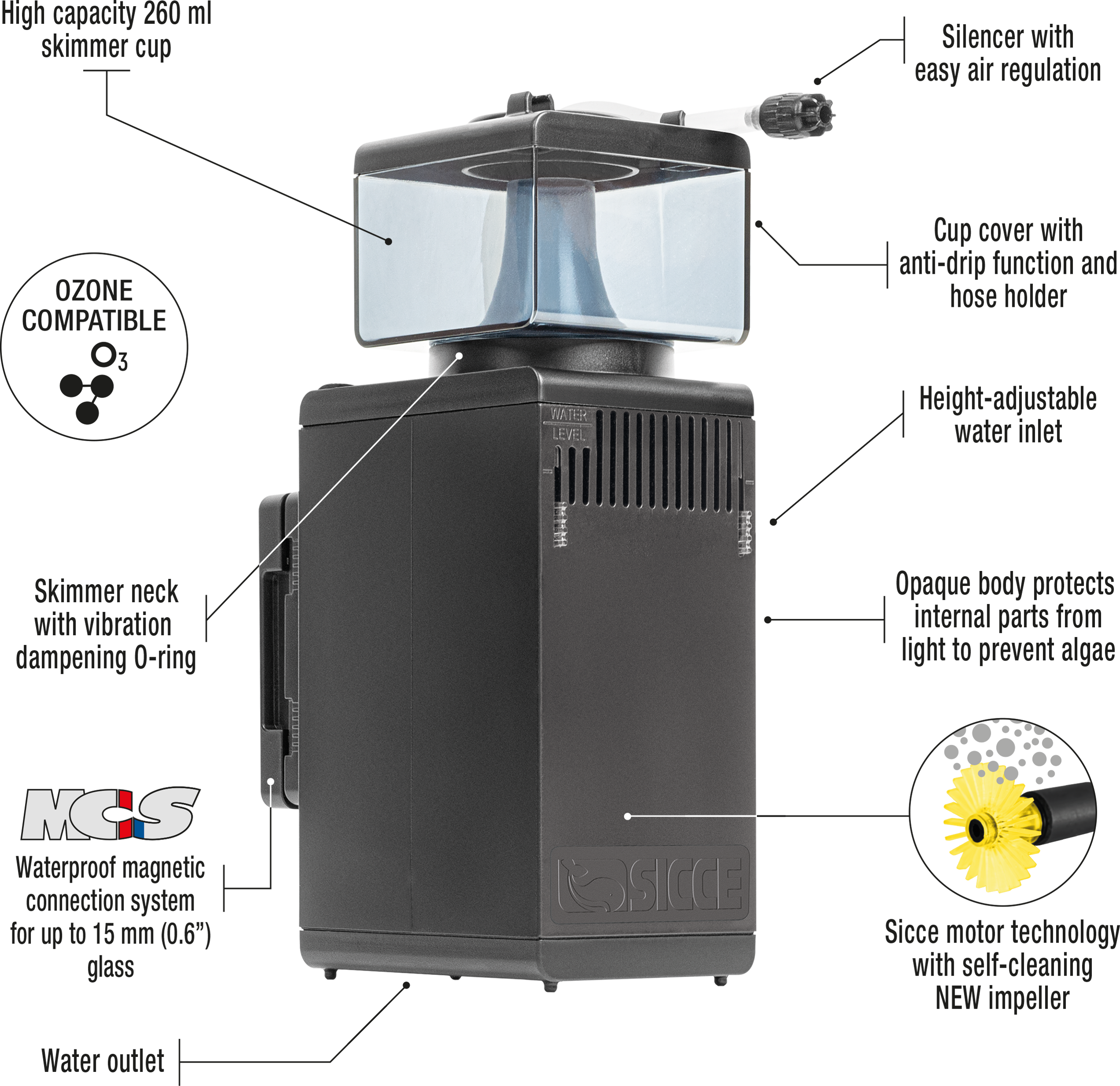 SHARK 150 Internal Protein Skimmer