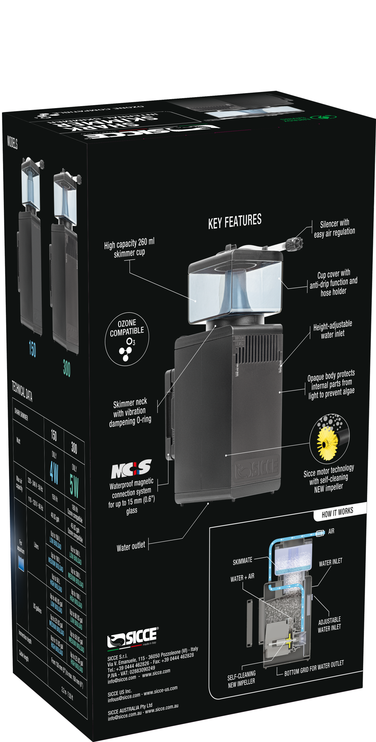 SHARK 150 Internal Protein Skimmer