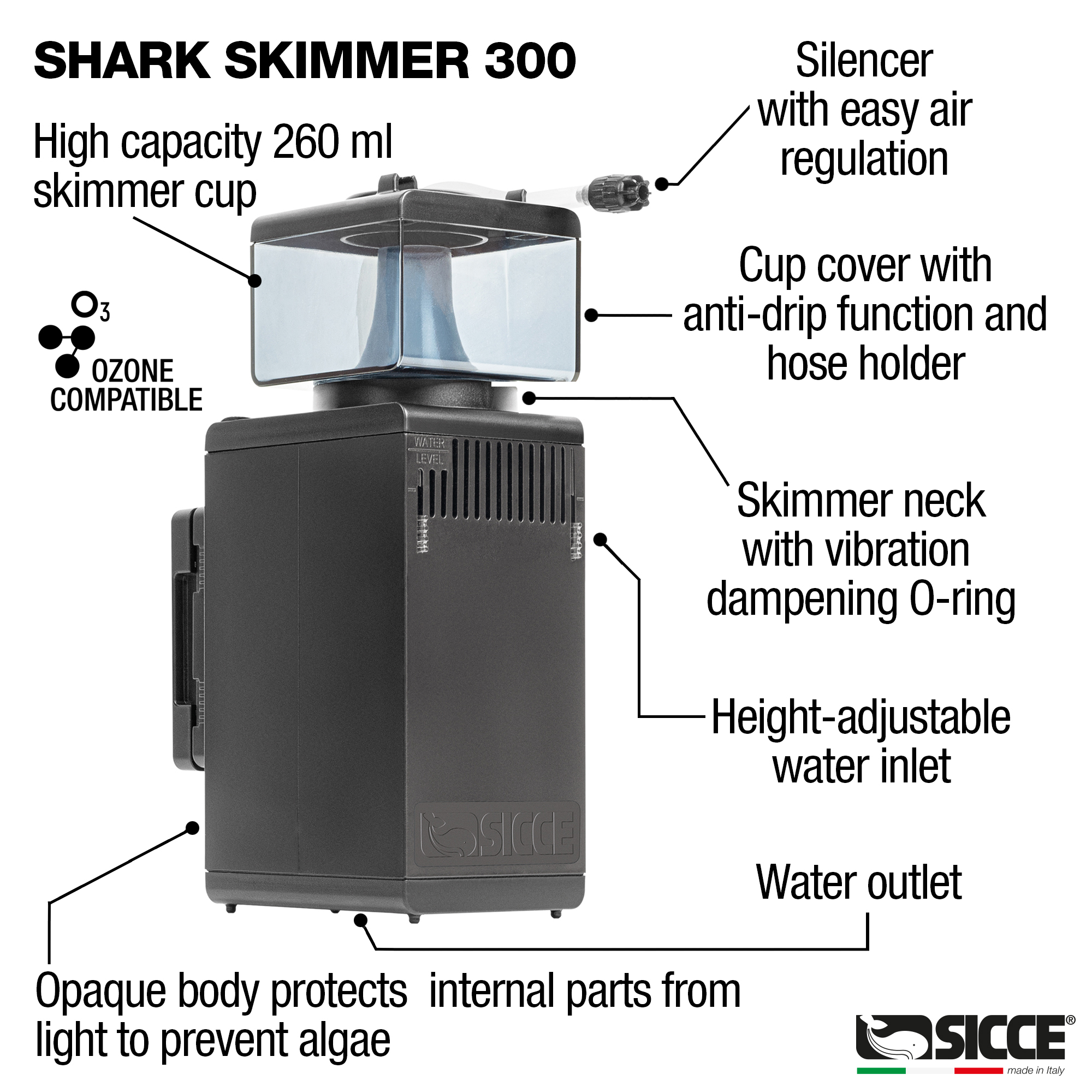 SHARK 150 Internal Protein Skimmer