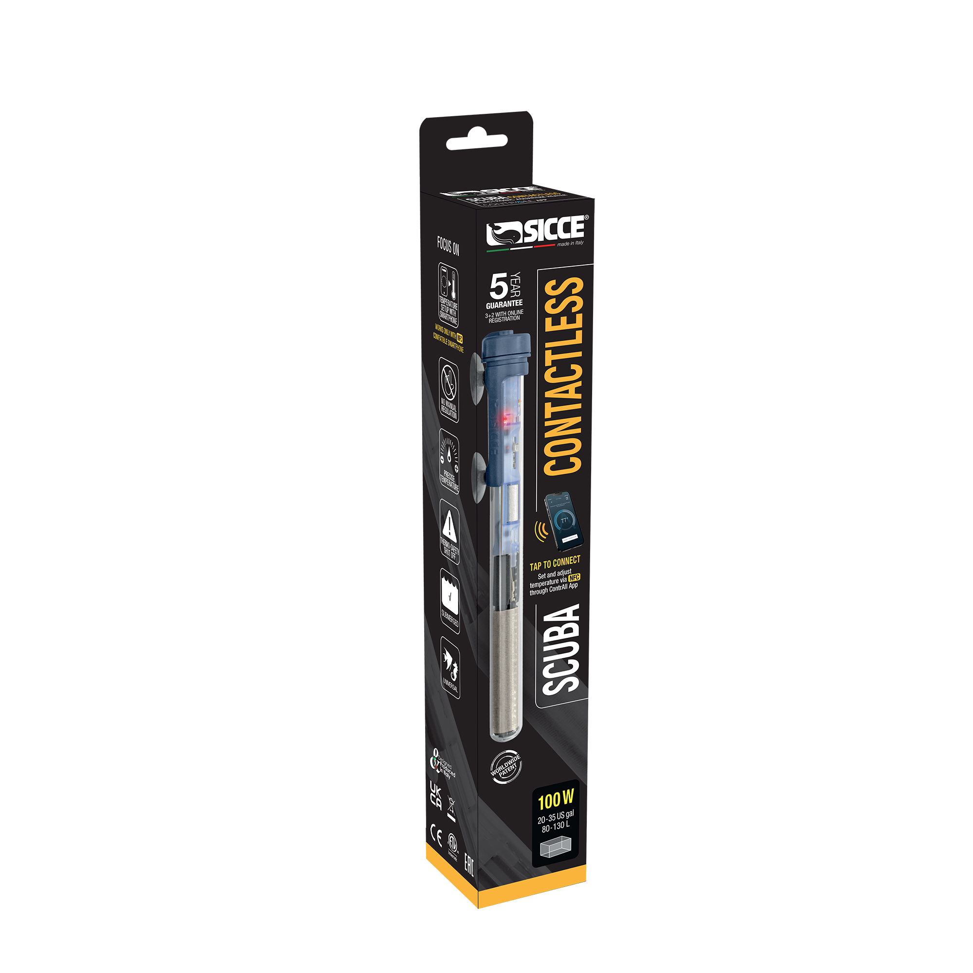 Scuba Contactless 100 watt Submersible Heater