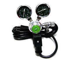 CO2 Regulator - Dual Stage Preset Valve + 2 Gauges with Solenoid