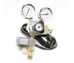 CO2 Regulator - Adjustable Valve + 2 Gauges with Solenoid