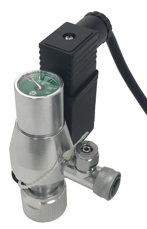 CO2 Regulator - Adjustable Valve + 1 Gauge with Solenoid