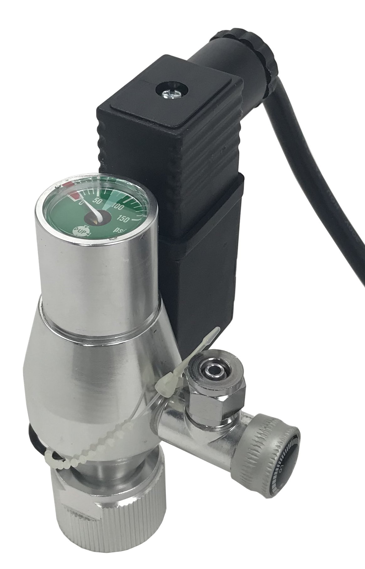 CO2 Regulator - Adjustable Valve + 1 Gauge with Solenoid