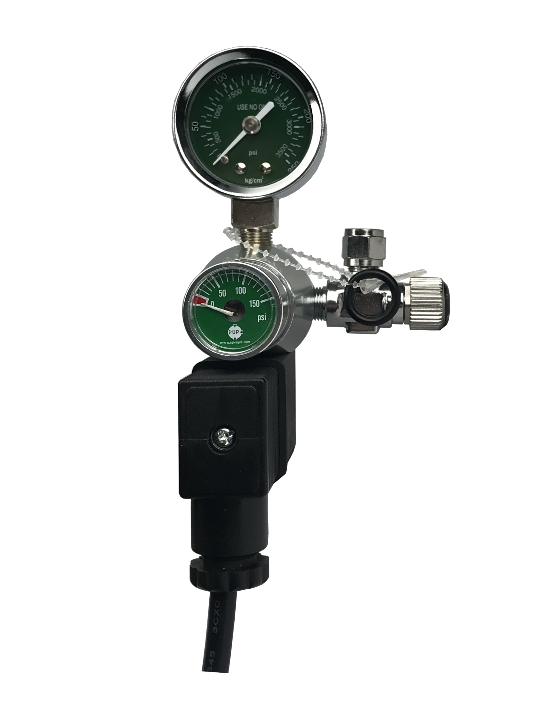 CO2 Regulator - Preset Valve + 2 Gauges with Solenoid