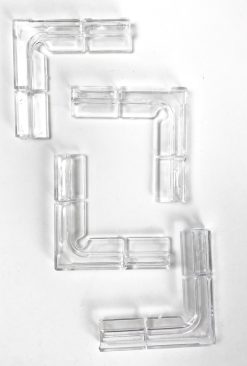 Corner Holders for Rimless Tank Lids - 5mm - set of 4 with Center Clips