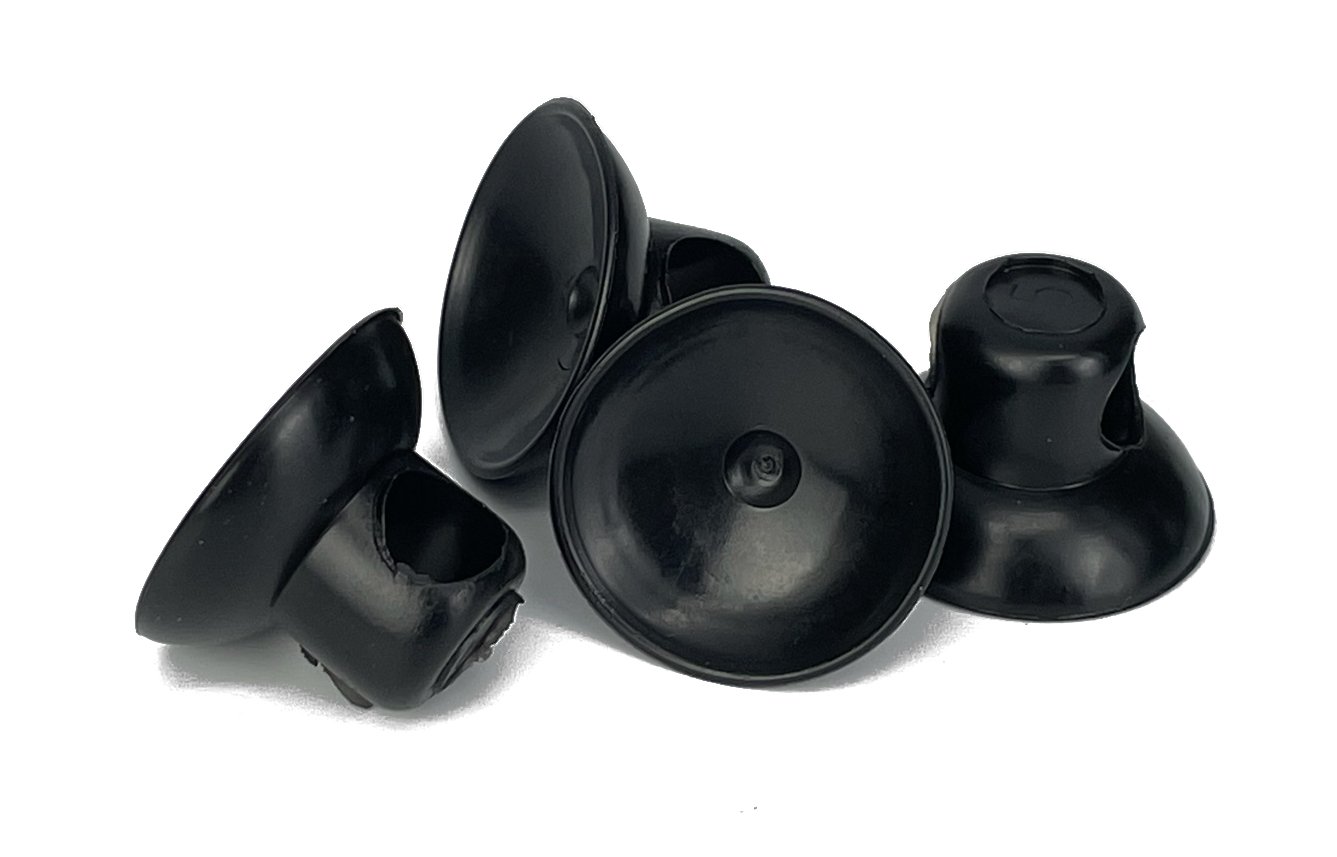 Airline Suction Cups - For airline tubing - Black - 4 pack (.875" size)