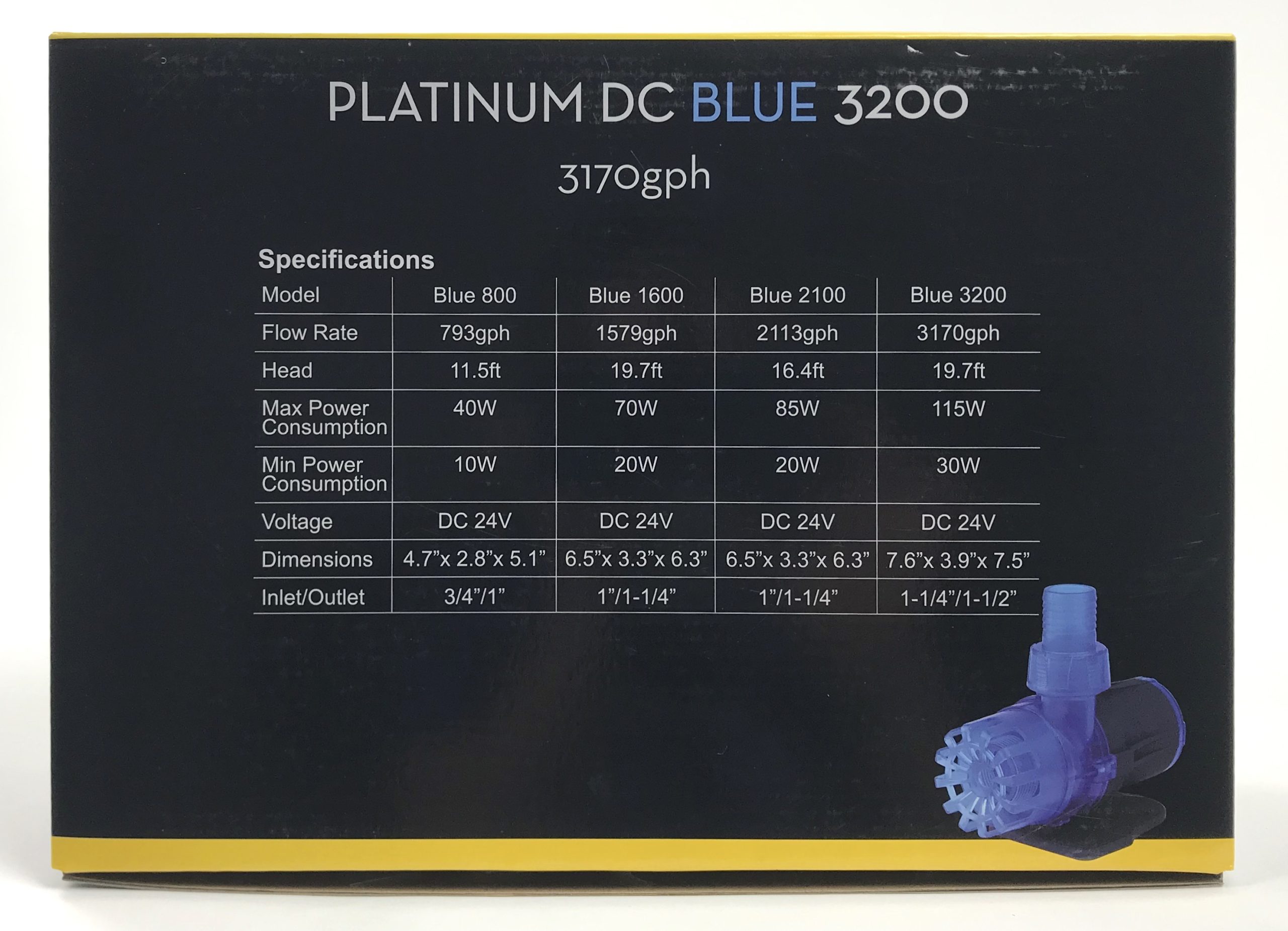 Platinum DC Blue 3200 Pump - 3170 gph